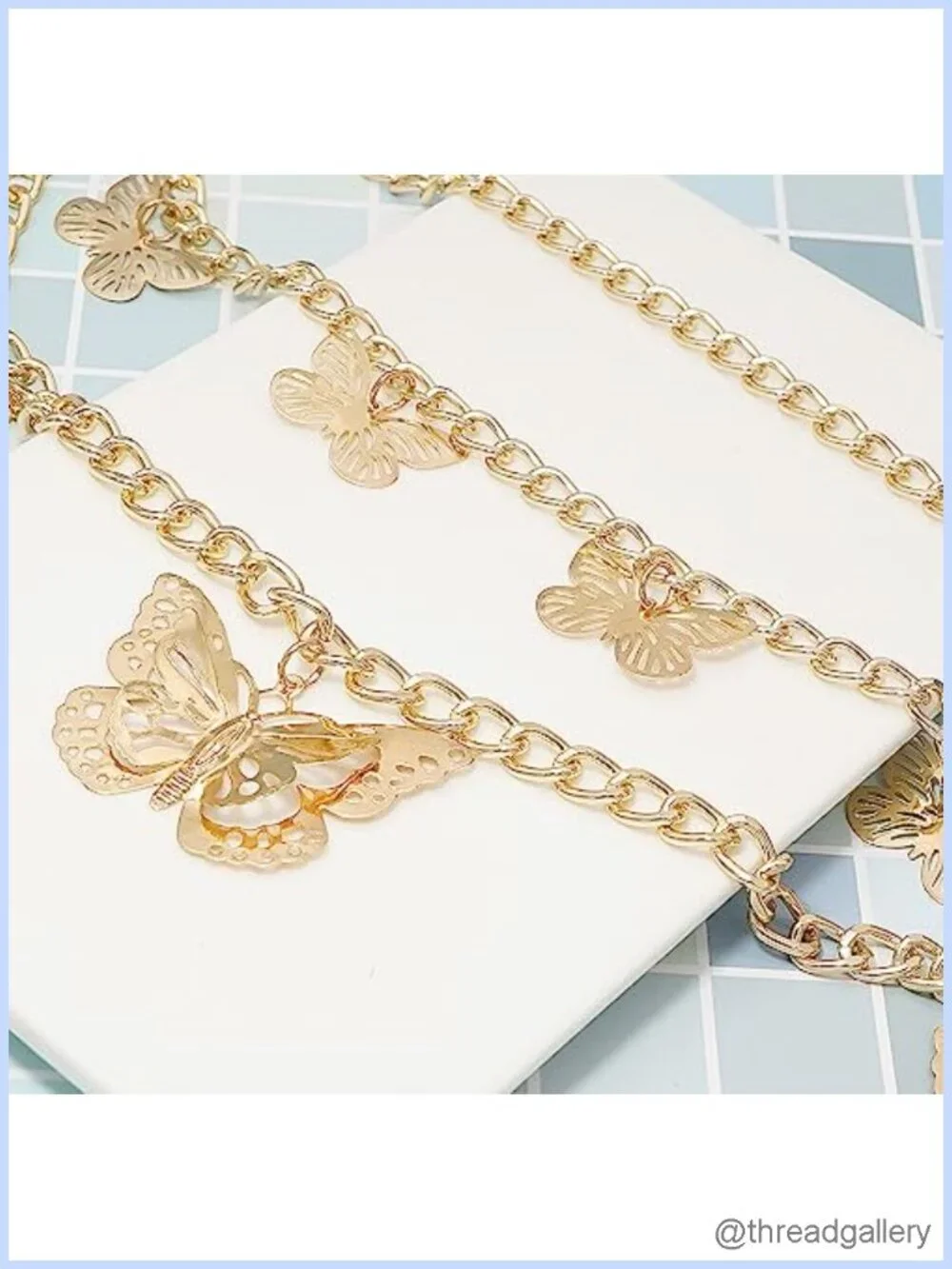 Multi-Layer Butterfly Waist Chain Retro Hollowed Out Body Chain Alloy
